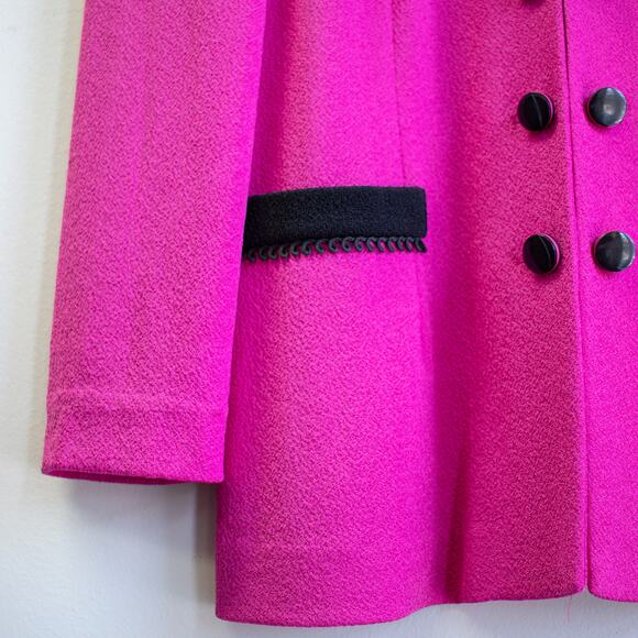Leslie Fay Vintage Hot Pink Knit Blazer Size 18 - Picture 2 of 6